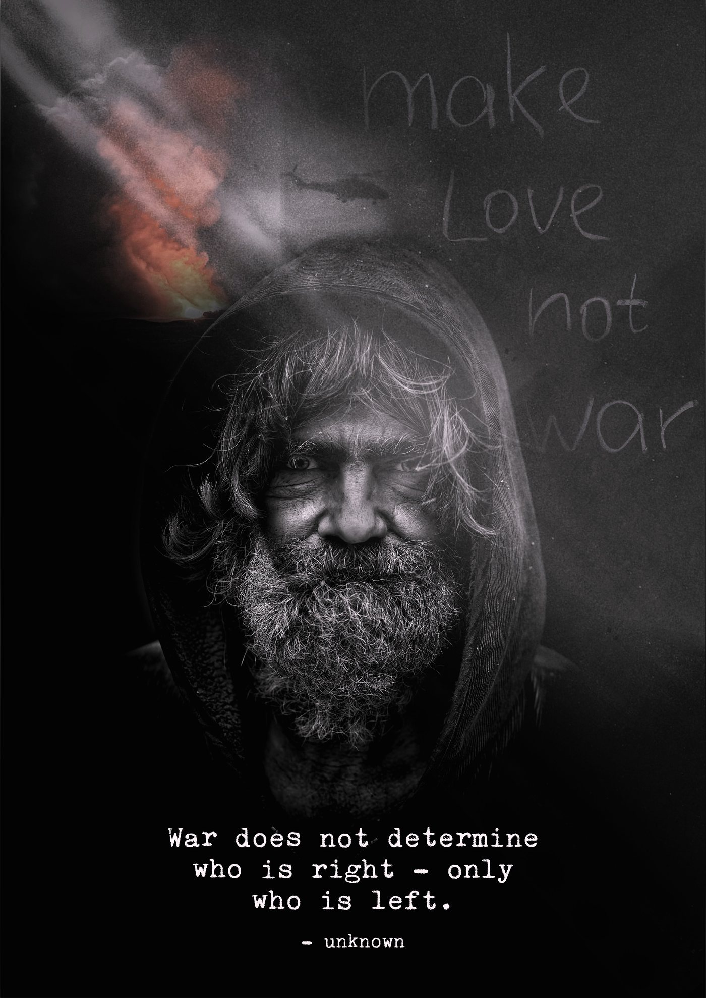 Poster „make love not war“